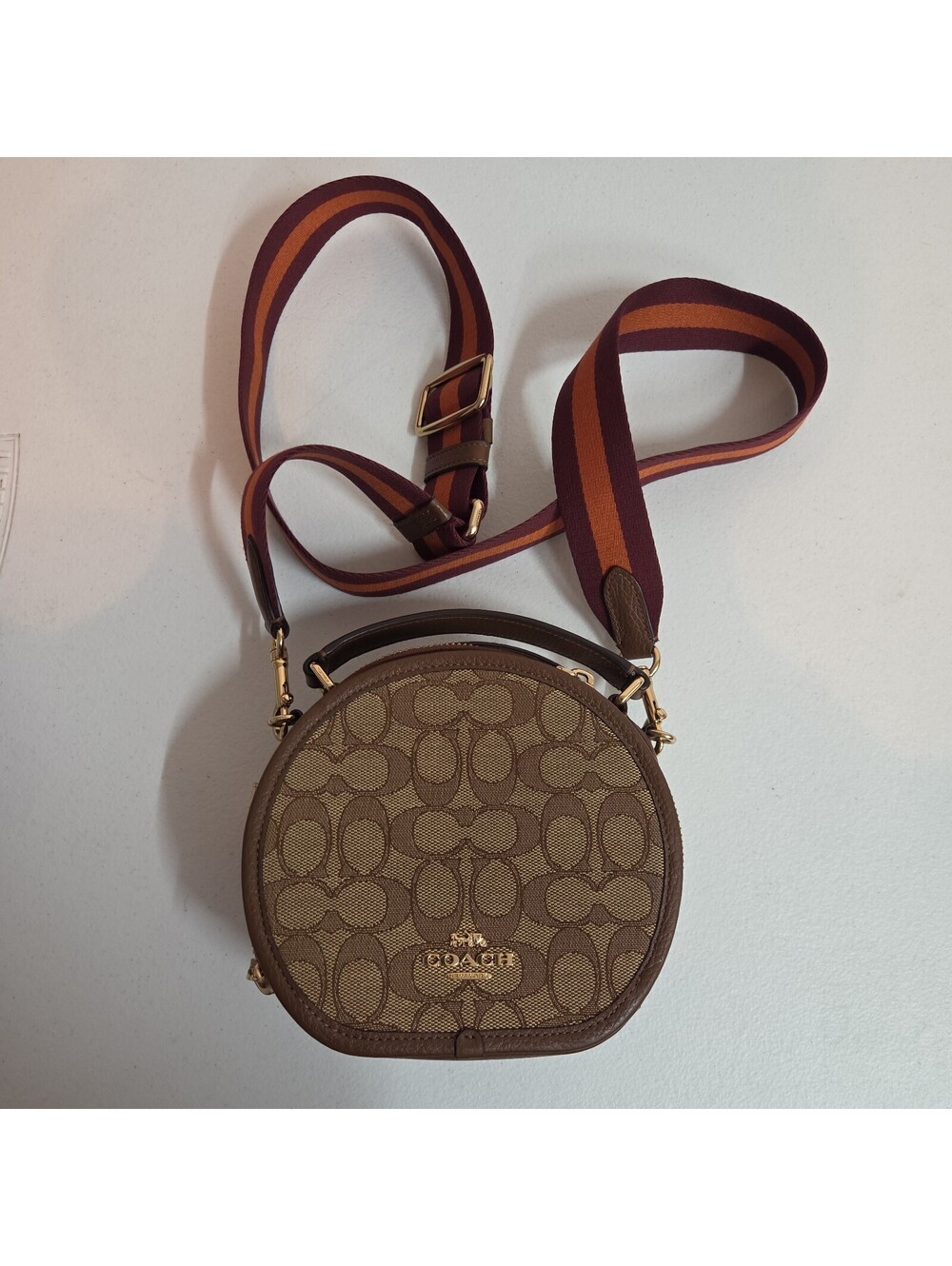 Coach Canteen Crossbody In Signature Jacquard Khaki/Saddle CO986